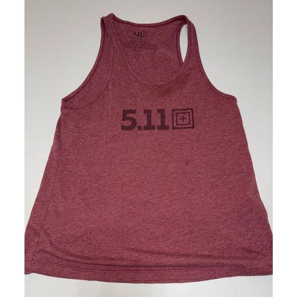 5.11 Tactical Tank Top Shirt Medium Red Adult Performance Sleeveless Logo Womens - Picture 1 of 3